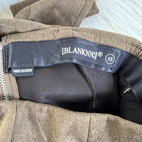 BlankNYC Womens Pants Brown Mid Rise Back Zipper Stretch Faux Suede 25 - Picture 9 of 12